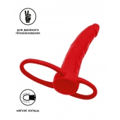 Красная насадка на пенис для двойного проникновения Black Red - 16,5 см. - ToyFa - купить с доставкой в Тольятти