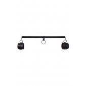 Черная распорка для ног с кожаными манжетами - Pecado - купить с доставкой в Тольятти