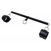 Черная распорка для ног с кожаными манжетами - Pecado - купить с доставкой в Тольятти