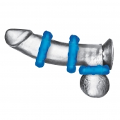 Комплект из трех голубых эрекционных колец 3-Pack Ribbed Rider Cock Ring Set - BlueLine - в Тольятти купить с доставкой
