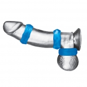 Комплект из трех голубых колец для эрекции 3-Pack Nuts   Bolts Stretch Cock Ring Set - BlueLine - в Тольятти купить с доставкой