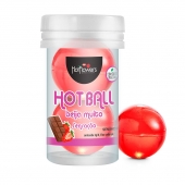 Лубрикант на масляной основе Hot Ball Beija Muito с ароматом шоколада и клубники (2 шарика по 3 гр.) - HotFlowers - купить с доставкой в Тольятти