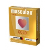 Презервативы Masculan Ultra Gold с золотым напылением и ароматом ванили - 3 шт. - Masculan - купить с доставкой в Тольятти