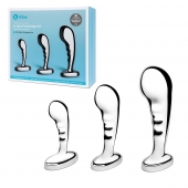 Набор из 3 стальных стимуляторов простаты Stainless Steel P-spot Training Set - b-Vibe - в Тольятти купить с доставкой