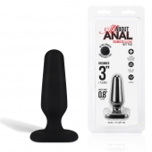 Черный анальный плаг из силикона Seamless Silicone Butt Plug - 7,5 см. - All About Anal