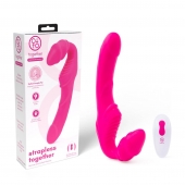 Розовый безремневой страпон на радиоуправлении Strapless Together - 22 см. - Together Toy - купить с доставкой в Тольятти