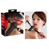 Чёрный силиконовый кляп-фаллос Bad Kitty - Orion - купить с доставкой в Тольятти