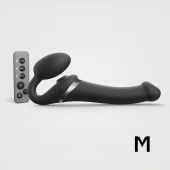 Черный безремневой страпон Multi Orgasm Size M с клиторальной стимуляцией - Strap-on-me - купить с доставкой в Тольятти