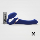 Синий безремневой страпон Multi Orgasm Size M с клиторальной стимуляцией - Strap-on-me - купить с доставкой в Тольятти