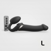 Черный безремневой страпон Multi Orgasm Size L с клиторальной стимуляцией - Strap-on-me - купить с доставкой в Тольятти