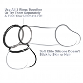 Набор из трех черных эрекционных колец Silicone 3-Ring Stamina Set - Pipedream - в Тольятти купить с доставкой
