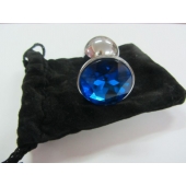 Анальное украшение BUTT PLUG  Small с синим кристаллом - 7 см. - Anal Jewelry Plug - купить с доставкой в Тольятти