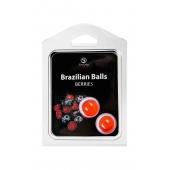 Набор из 2 шариков с массажным маслом Brazilian Balls с ароматом ягод - Secret Play - купить с доставкой в Тольятти