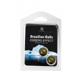 Набор из 2 шариков с массажным маслом Brazilian Balls с ледяным эффектом - Secret Play - купить с доставкой в Тольятти