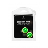 Набор из 2 шариков с массажным маслом Brazilian Balls с эффектом вибрации - Secret Play - купить с доставкой в Тольятти