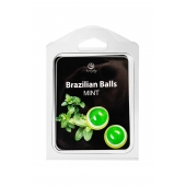 Набор из 2 шариков с массажным маслом Brazilian Balls с ароматом мяты - Secret Play - купить с доставкой в Тольятти