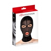 Черная сетчатая маска на голову с отверстиями для глаз и рта - Fetish Tentation - купить с доставкой в Тольятти