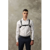 Черная мужская кожаная портупея №4 - БДСМ Арсенал - купить с доставкой в Тольятти