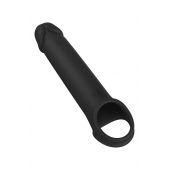 Черная насадка-удлинитель с вибрацией Vibrating Extender With Remote - Dream Toys - в Тольятти купить с доставкой