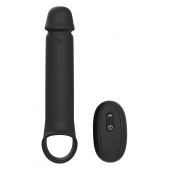 Черная насадка-удлинитель с вибрацией Vibrating Extender With Remote - Dream Toys - в Тольятти купить с доставкой