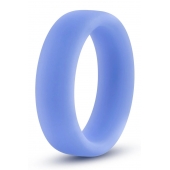 Голубое люминесцентное кольцо Silicone Glo Cock Ring - Blush Novelties - в Тольятти купить с доставкой