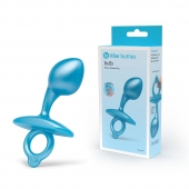 Голубая анальная пробка для массажа простаты Bulb Silicone Prostate Plug - 10,7 см. - b-Vibe - в Тольятти купить с доставкой