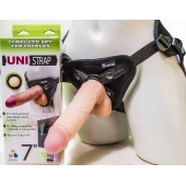 Страпон-унисекс с двумя насадками UNI strap 7  Harness - 19 и 16 см. - LOVETOY (А-Полимер) - купить с доставкой в Тольятти
