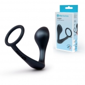 Черное эрекционное кольцо со стимулятором простаты Ringer Cock Ring   Plug - b-Vibe - в Тольятти купить с доставкой