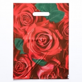 Пакет с цветочным принтом и вырубной ручкой (30х40 см) - Сима-Ленд - купить с доставкой в Тольятти