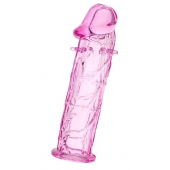 Розовая насадка фаллической формы - 12,5 см. - A-toys - в Тольятти купить с доставкой