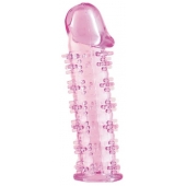 Розовая насадка на пенис с шипами - 12,5 см. - A-toys - в Тольятти купить с доставкой