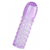 Фиолетовая рельефная насадка на пенис - 13,5 см. - A-toys - в Тольятти купить с доставкой