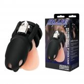 Черная клетка для пениса Silicone Small 2 in Cock Cage With Ball Divider - BlueLine - купить с доставкой в Тольятти