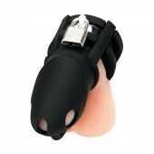 Черная клетка для пениса Silicone Small 2 in Cock Cage With Ball Divider - BlueLine - купить с доставкой в Тольятти