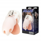 Белая клетка для пениса Silicone Small 2 in Cock Cage With Ball Divider - BlueLine - купить с доставкой в Тольятти