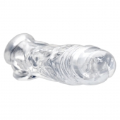 Прозрачная насадка для увеличения члена Realistic Clear Penis Enhancer and Ball Stretcher - 20,3 см. - XR Brands - в Тольятти купить с доставкой