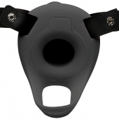 Черный полый страпон с вибрацией 2’’ Erection 28X Smooth Vibrating Silicone Penis Sheath - XR Brands - купить с доставкой в Тольятти