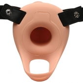 Телесный полый страпон 2  Erection 28X Smooth Vibrating Silicone Penis Sheath - 16 см. - XR Brands - купить с доставкой в Тольятти