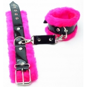 Оковы на ноги с розовым мехом BDSM Light - БДСМ Арсенал - купить с доставкой в Тольятти