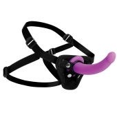 Лиловый поясной страпон Navigator Silicone G-Spot Dildo with Harness - 17,8 см. - XR Brands - купить с доставкой в Тольятти