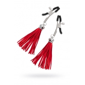 Зажимы на соски «Прищепки» с красными кисточками из замши - Pecado - купить с доставкой в Тольятти