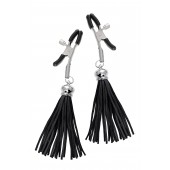 Зажимы на соски «Прищепки» с черными кисточками из замши - Pecado - купить с доставкой в Тольятти