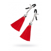 Зажимы на соски «Прищепки» с красными кисточками из шелка - Pecado - купить с доставкой в Тольятти