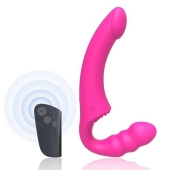 Розовый безремневой страпон Straples Strap-On Dildo - Erokay - купить с доставкой в Тольятти
