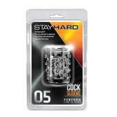 Прозрачная насадка с капельками STAY HARD COCK SLEEVE 05 CLEAR - Blush Novelties - в Тольятти купить с доставкой