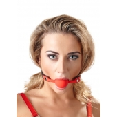 Силиконовый кляп-шар на чёрных ремешках Red Gag silicone - Orion - купить с доставкой в Тольятти