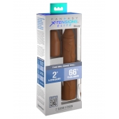 Коричневая насадка на член 2  Silicone X-tension - 20,3 см. - Pipedream - в Тольятти купить с доставкой