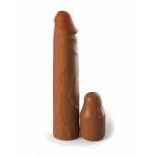 Коричневая насадка на член 2  Silicone X-tension - 20,3 см. - Pipedream - в Тольятти купить с доставкой