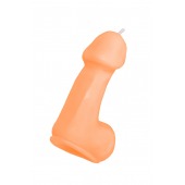 Оранжевая свеча в форме пениса - 47 гр. - Pecado - купить с доставкой в Тольятти