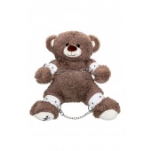 Бондажный набор: бурый мишка с белыми оковами и наручниками - Pecado - купить с доставкой в Тольятти